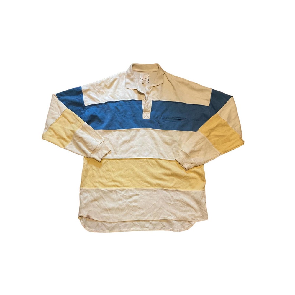 Long Sleeve Striped Vintage Polo